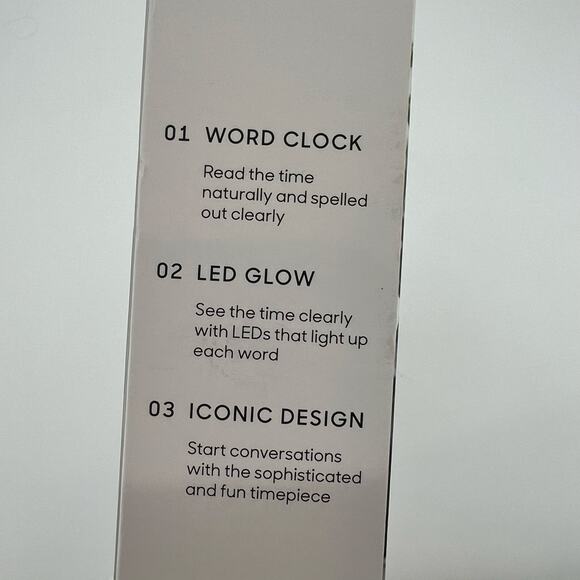 NEW Sharper Image LED Word Clock Light-Up Digital Clock Desk & Wall Time Display - Picture 4 of 4